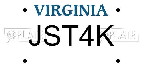 JST4K Virginia License Plate