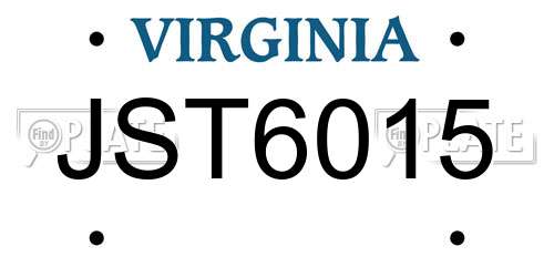 JST6015 Virginia License Plate