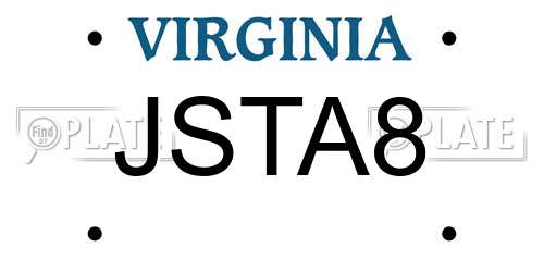 JSTA8 Virginia License Plate