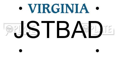 JSTBAD Virginia License Plate