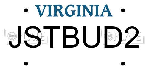 JSTBUD2 Virginia License Plate