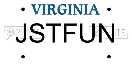 JSTFUN Virginia License Plate