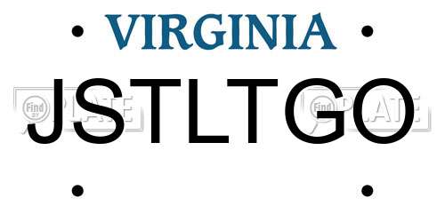 JSTLTGO Virginia License Plate