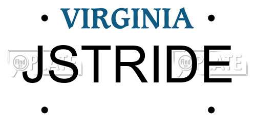 JSTRIDE Virginia License Plate