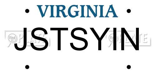 JSTSYIN Virginia License Plate