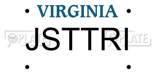 JSTTRI Virginia License Plate