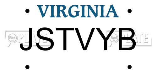 JSTVYB Virginia License Plate
