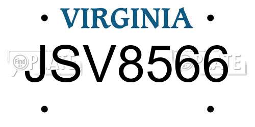 JSV8566 Virginia License Plate