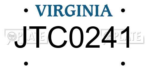 JTC0241 Virginia License Plate