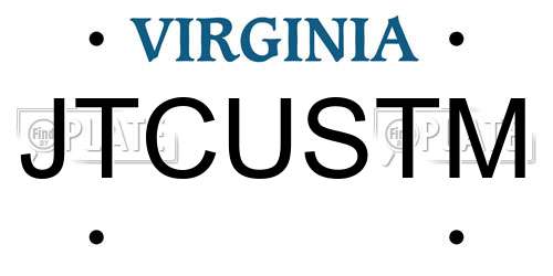 JTCUSTM Virginia License Plate