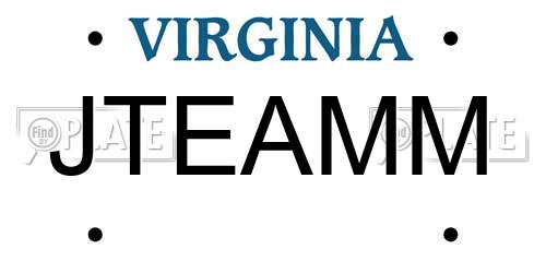 JTEAMM Virginia License Plate