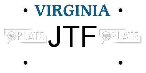JTF Virginia License Plate