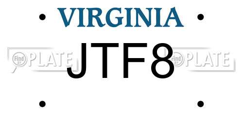 JTF8 Virginia License Plate