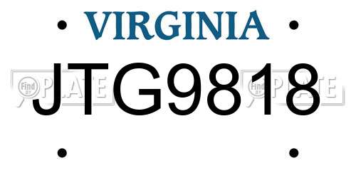 JTG9818 Virginia License Plate