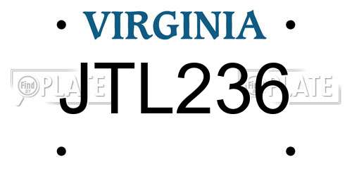 JTL236 Virginia License Plate