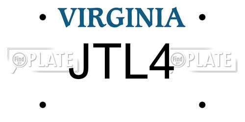 JTL4 Virginia License Plate