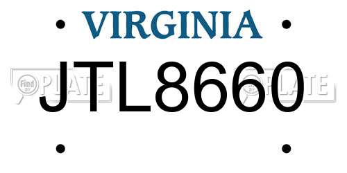 JTL8660 Virginia License Plate