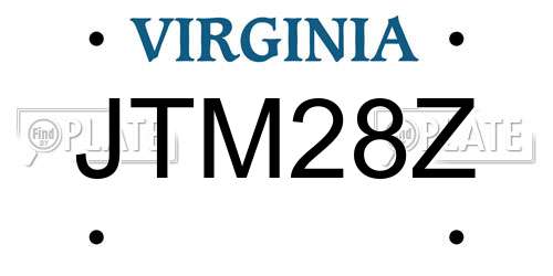 JTM28Z Virginia License Plate