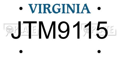 JTM9115 Virginia License Plate