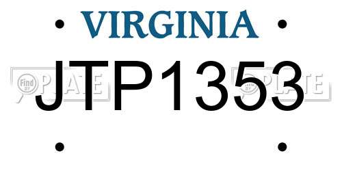 JTP1353 Virginia License Plate