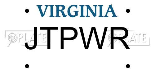 JTPWR Virginia License Plate