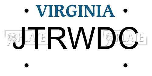 JTRWDC Virginia License Plate