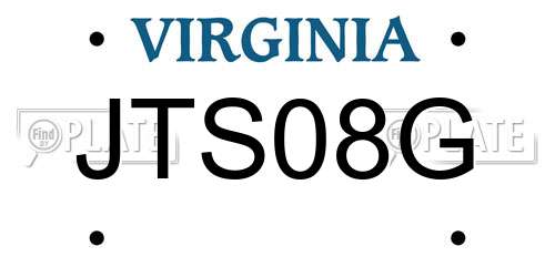 JTS08G Virginia License Plate