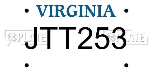 JTT253 Virginia License Plate
