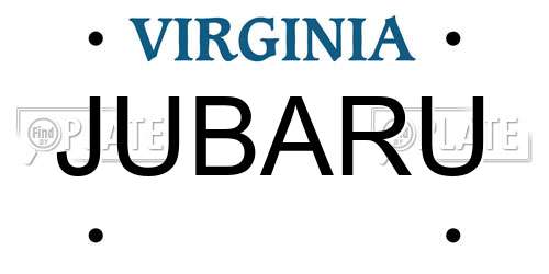 JUBARU Virginia License Plate