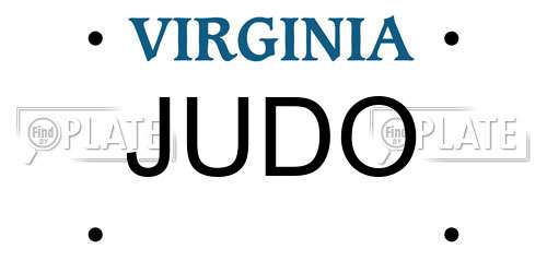 JUDO Virginia License Plate