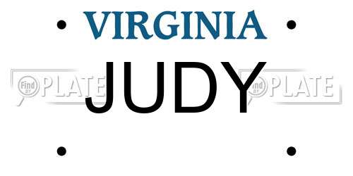 JUDY Virginia License Plate
