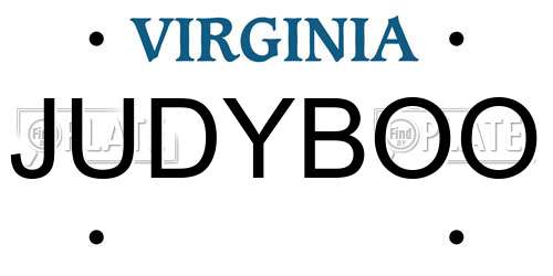JUDYBOO Virginia License Plate