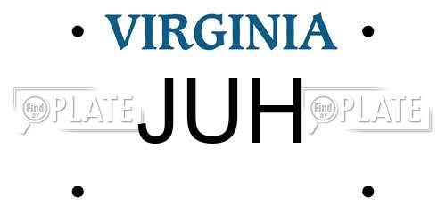 JUH Virginia License Plate