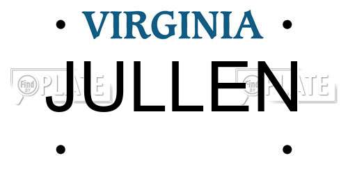 JULLEN Virginia License Plate