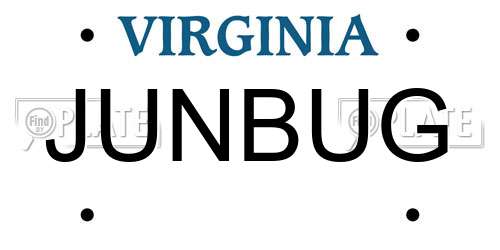 JUNBUG Virginia License Plate