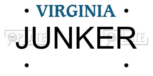 JUNKER Virginia License Plate