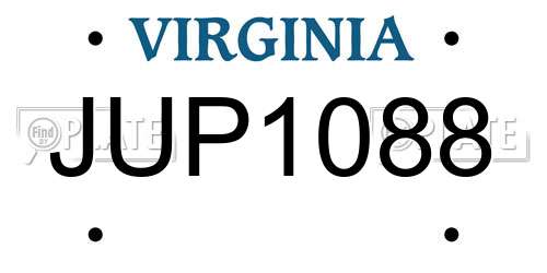 JUP1088 Virginia License Plate