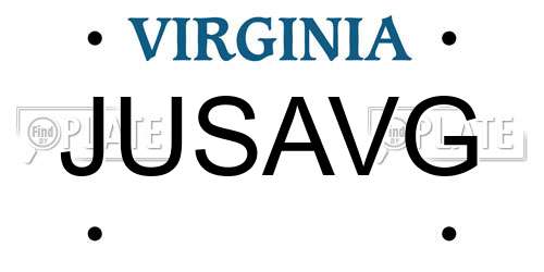 JUSAVG Virginia License Plate