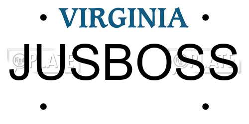 JUSBOSS Virginia License Plate