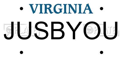 JUSBYOU Virginia License Plate