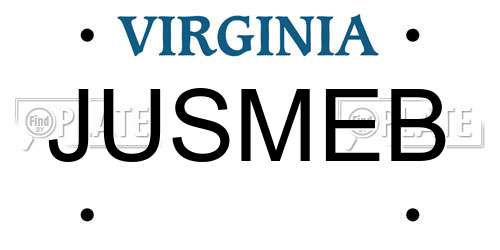 JUSMEB Virginia License Plate