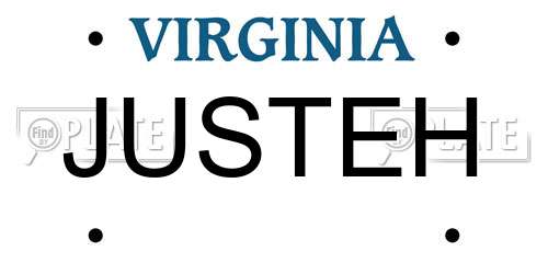 JUSTEH Virginia License Plate