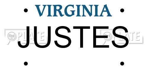 JUSTES Virginia License Plate
