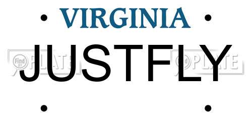 JUSTFLY Virginia License Plate