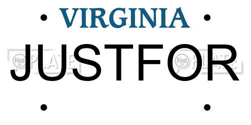 JUSTFOR Virginia License Plate