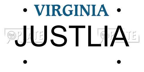JUSTLIA Virginia License Plate