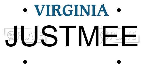 JUSTMEE Virginia License Plate