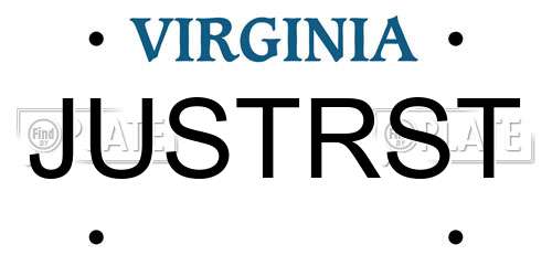 JUSTRST Virginia License Plate