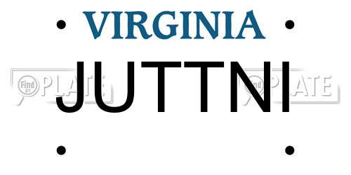 JUTTNI Virginia License Plate