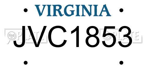 JVC1853 Virginia License Plate